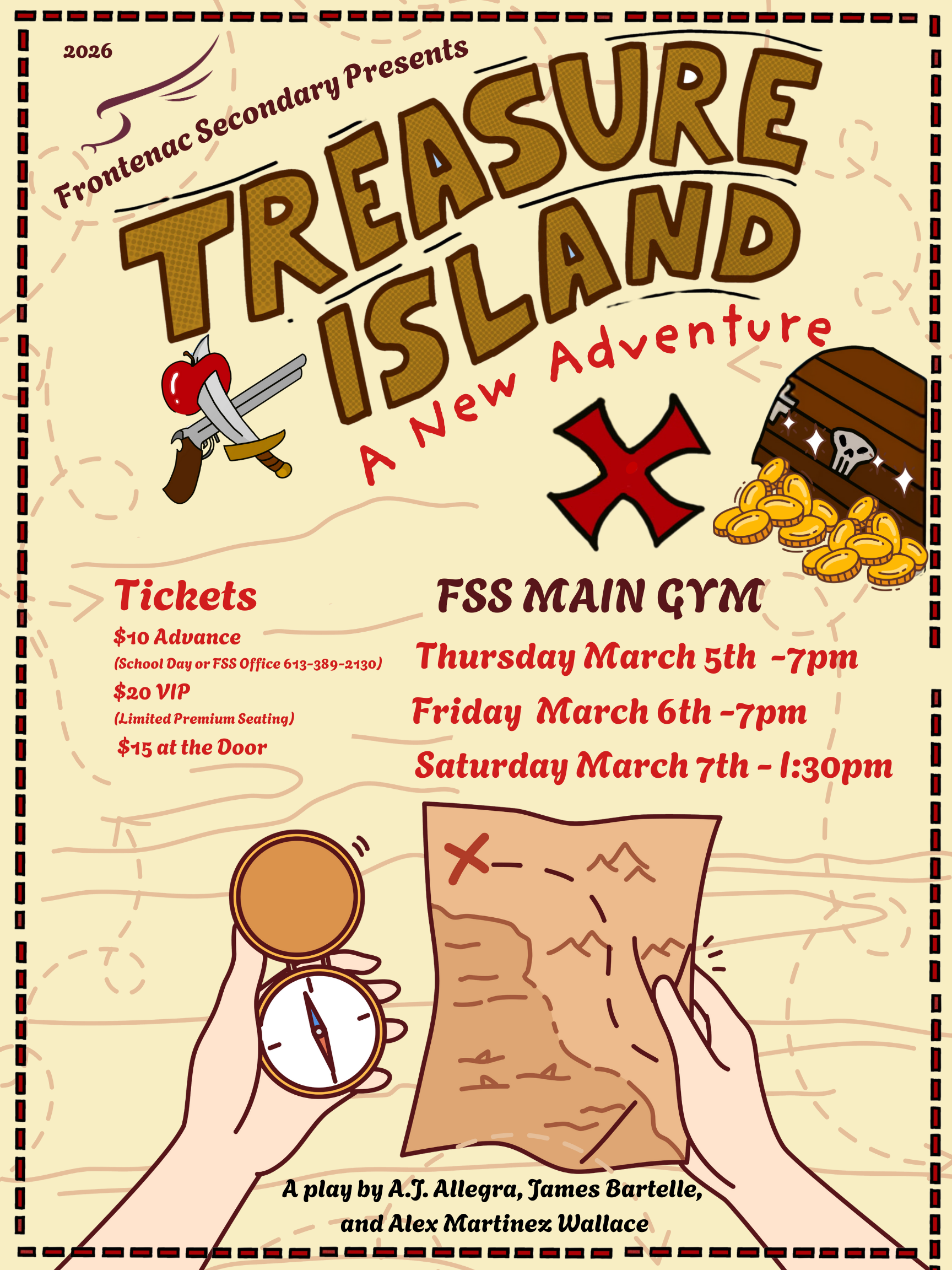 Yellow Brown Red Illustrative Treasure Hunt Event Poster